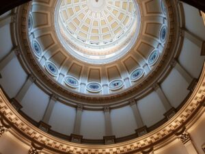 The interior dome of the Colorado State Capitol