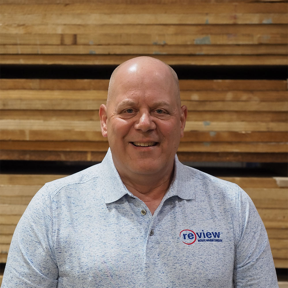 Todd Maxwell stands in the Re-View wood shop.