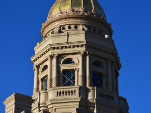 The top of the Wyoming State Capitol Building