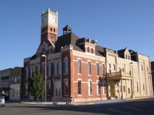 A front view of the C.L. Hoover Opera House.