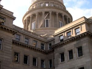 The top of the Idaho State Capitol building.