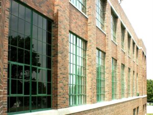 Multiple installed aluminum windows.