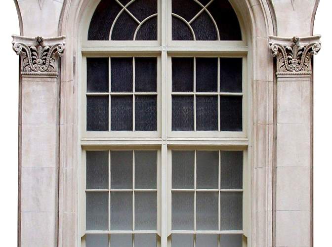 RV_photo_close_up_of_arched_window_renaissance_grand_hotel_COMPARISON_V2_0522_AFTER A new window installed on a historic building.