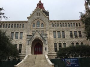 The exterior of a building at St. Edwards University.