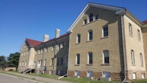 The outside wall of the barracks at Fort Snelling in St. Paul, Minnesota.