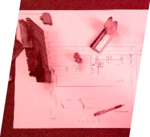 A photo shows side profiles of a window frame that is being replicated.