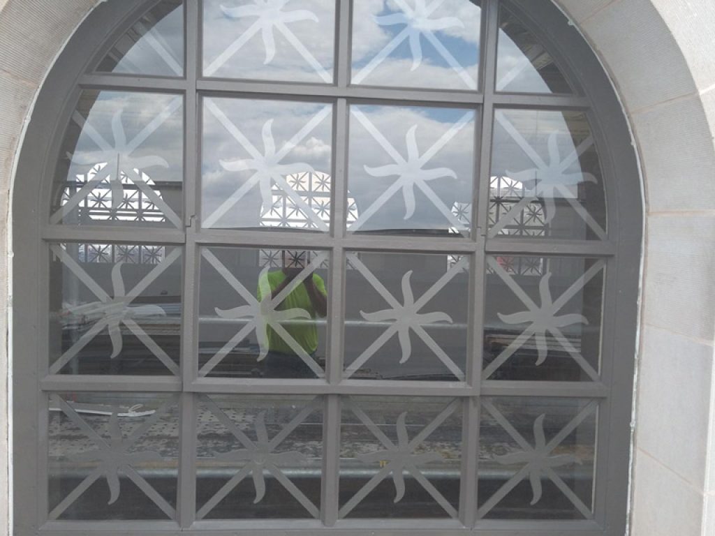 Historic courtroom windows restored to original beauty by Re-View, featuring 7' springline