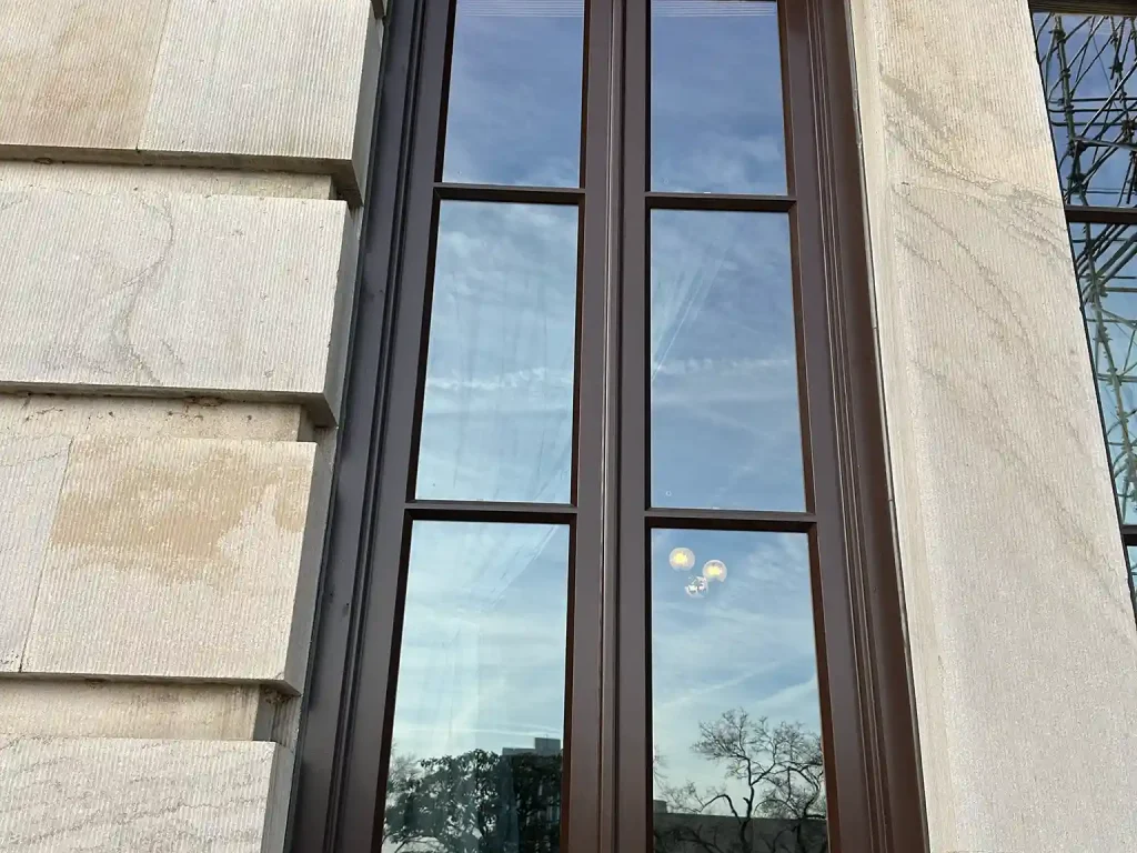 A new historic wood window installed at the Tennessee State Capitol.