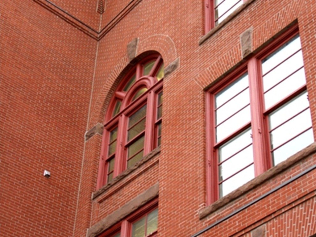 Detail of various windows on The Academy School.