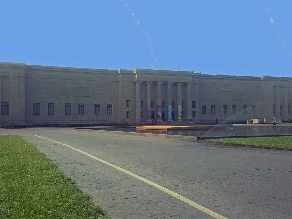 Front exterior view of the Nelson-Atkins Museum of Art.