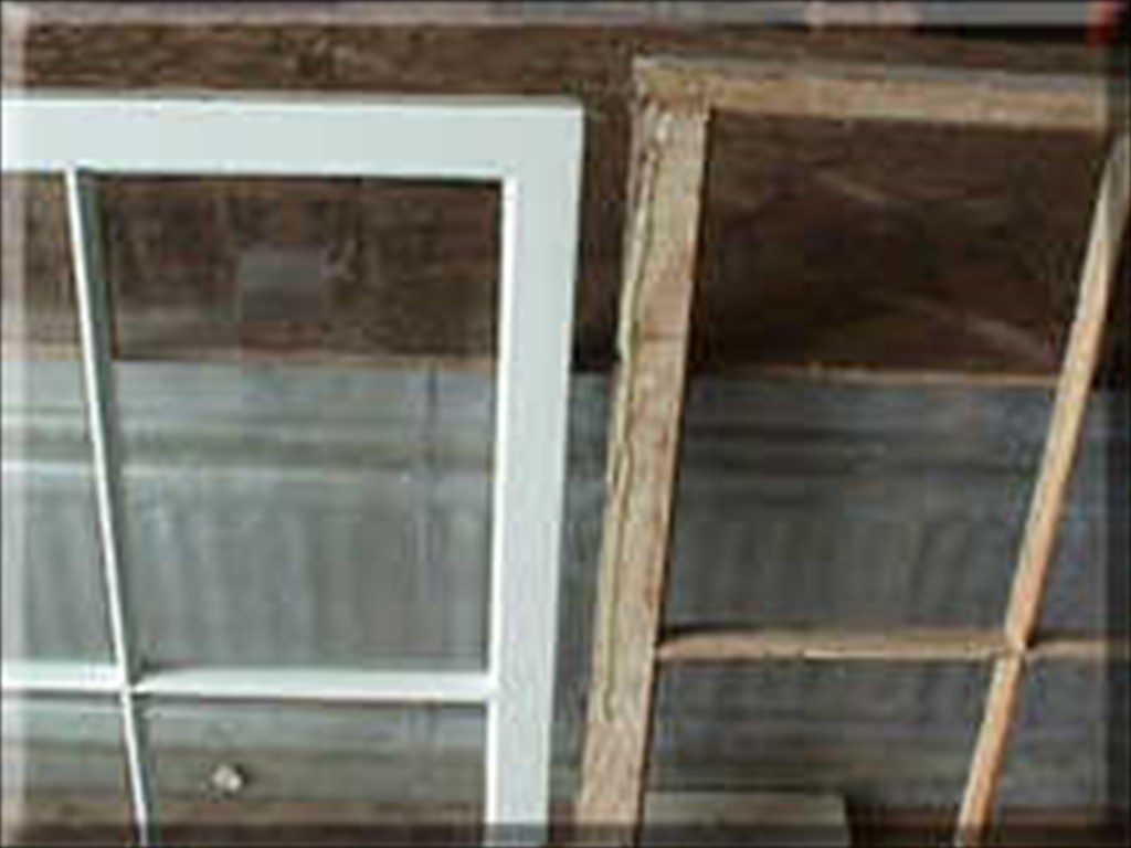 A restored window sash next to an original.