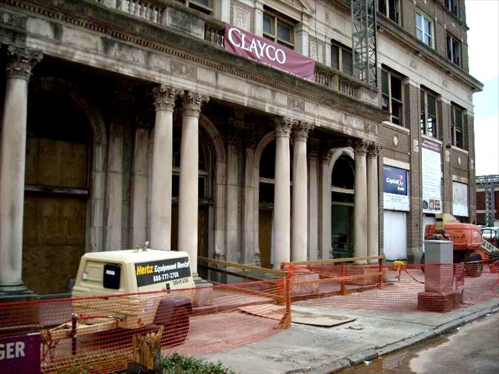 The entryway of the King Edward Hotel prior to restoration.