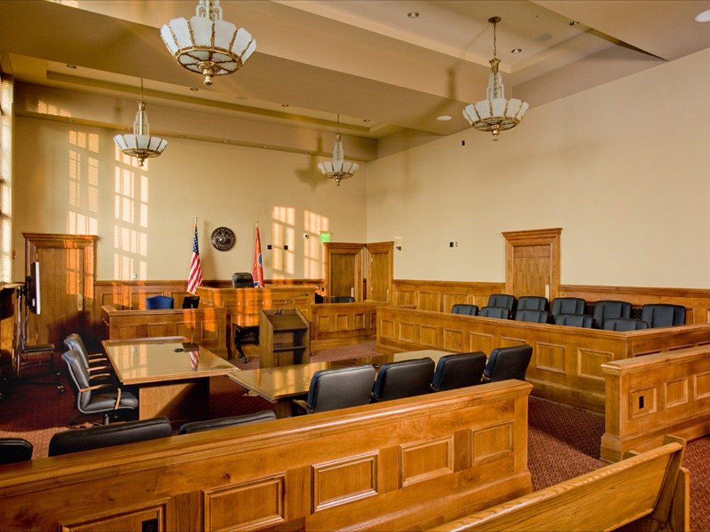 A courtroom inside the Davidson County Courthouse.