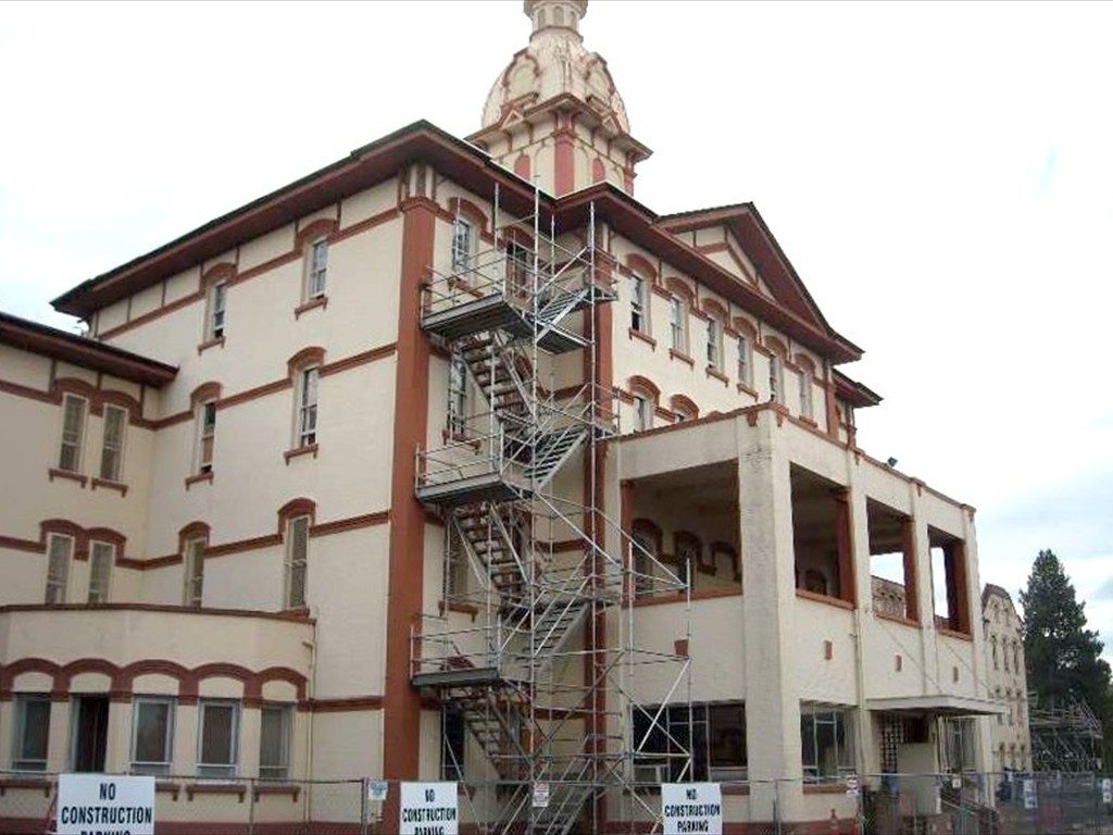 The exterior of the Oregon State Hospital during restoration.