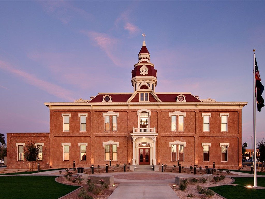The exterior of the Pinal County Courthouse.