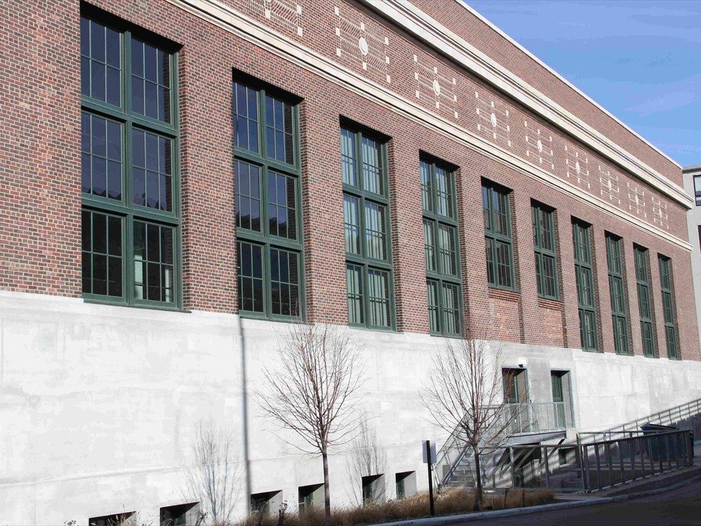 Various new windows seen from the exterior of the Todd Bolender Center for Dance and Creativity.