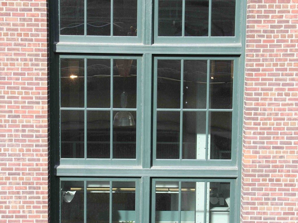 A close up of a finished window in the Todd Bolender Center for Dance and Creativity.